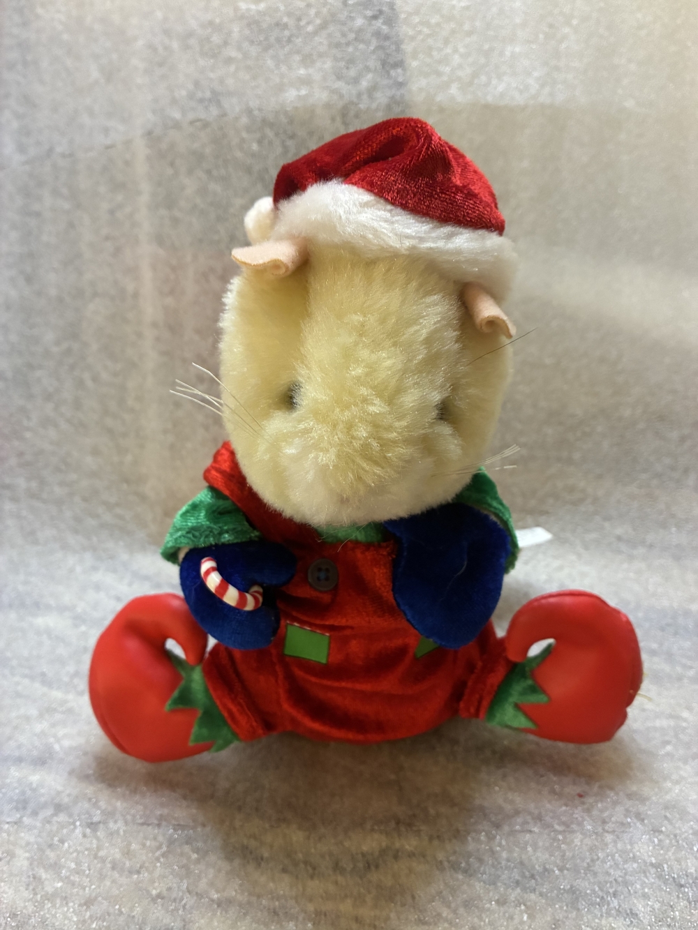 Gemmy Red and Cream Plush Holiday Elf Pet Toy